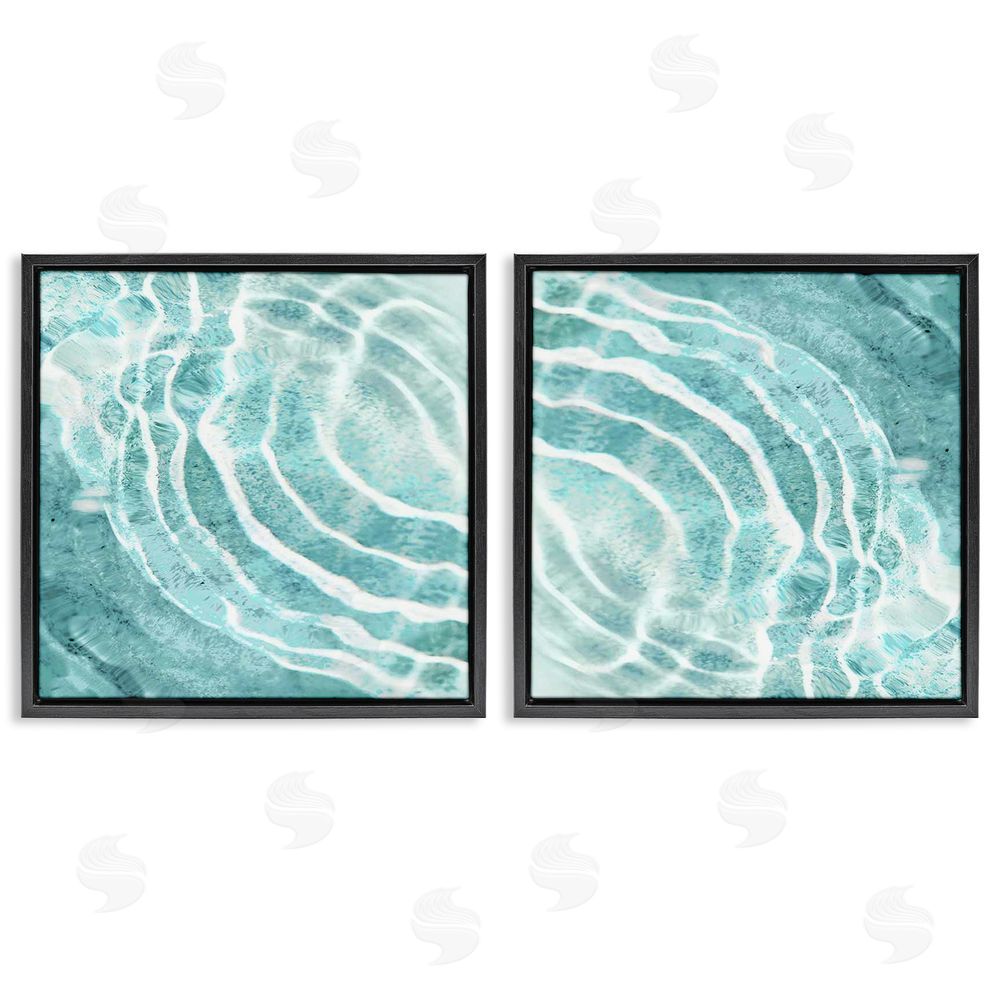 Maggie Olsen Calm Blue Water Ripples Clear Tropical Lake Black Floating Frame Canvas Wall Art Print