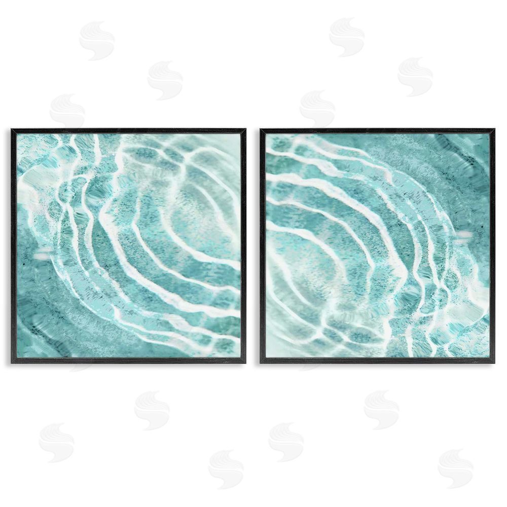 Maggie Olsen Calm Blue Water Ripples Clear Tropical Lake Black Framed Giclee Wall Art Print