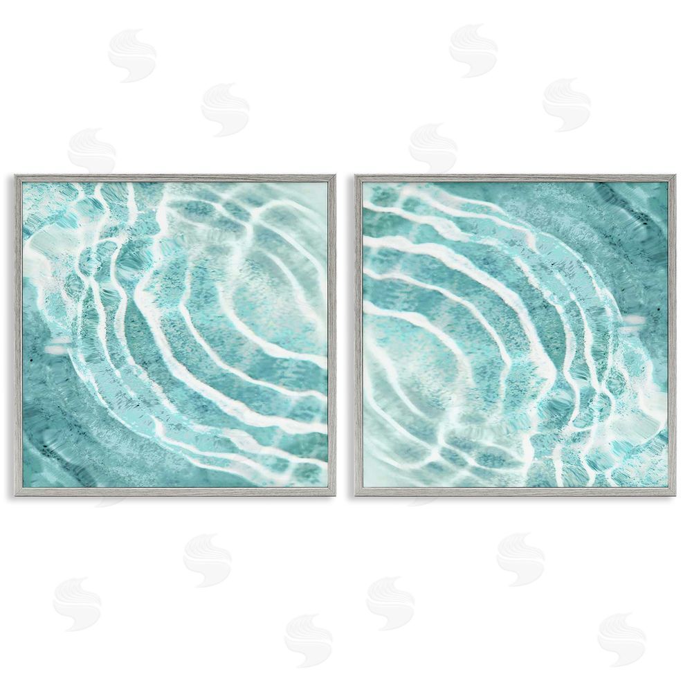 Maggie Olsen Calm Blue Water Ripples Clear Tropical Lake Gray Framed Giclee Wall Art Print