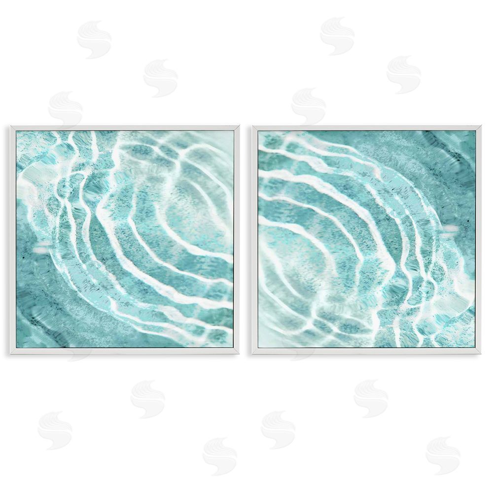 Maggie Olsen Calm Blue Water Ripples Clear Tropical Lake White Framed Giclee Wall Art Print