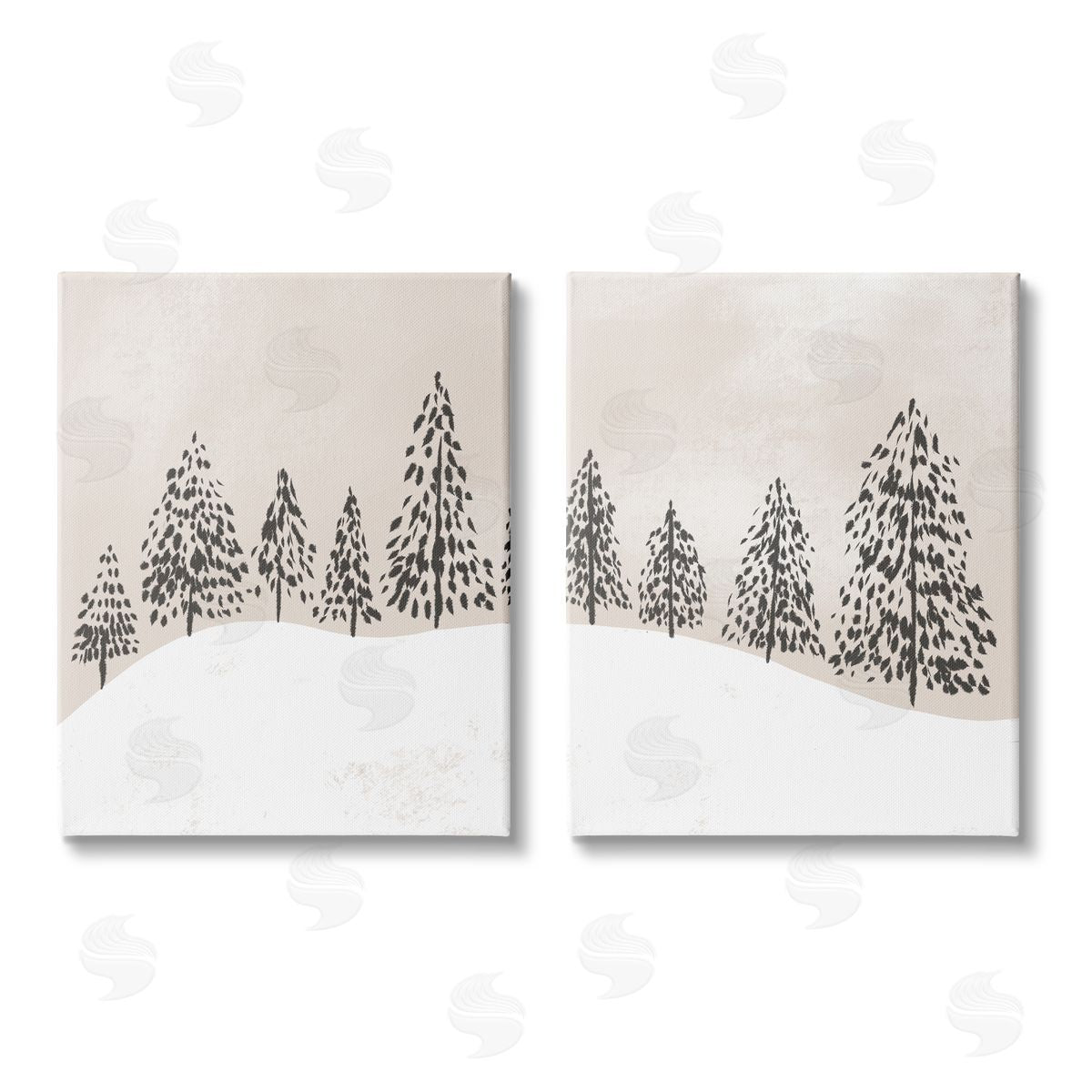Stupell Studio Winter Trees Abstract Snowy Landscape Canvas Wall Art Print
