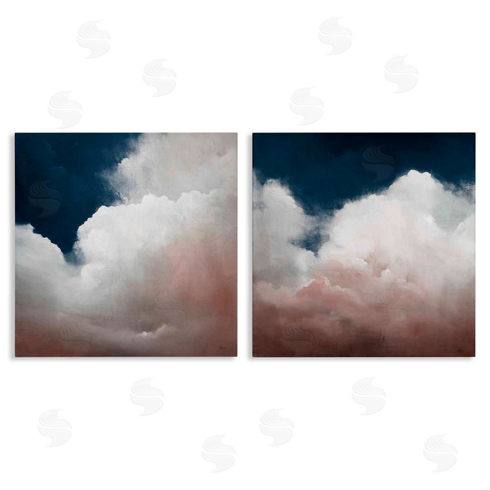 Haxton Fluffy Clouds Deep Blue Sky Landscape Canvas Wall Art Print