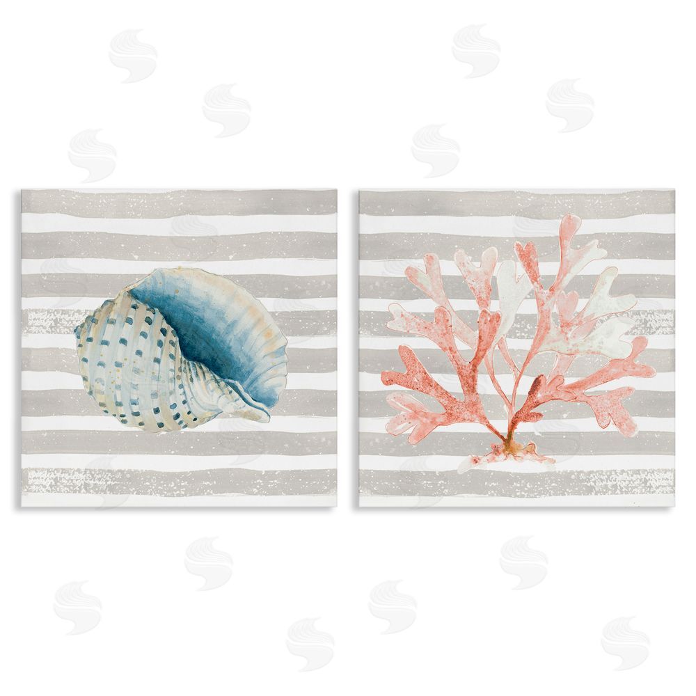 Patricia Pinto Nautical Curved Shell Pink Coral Canvas Wall Art Print