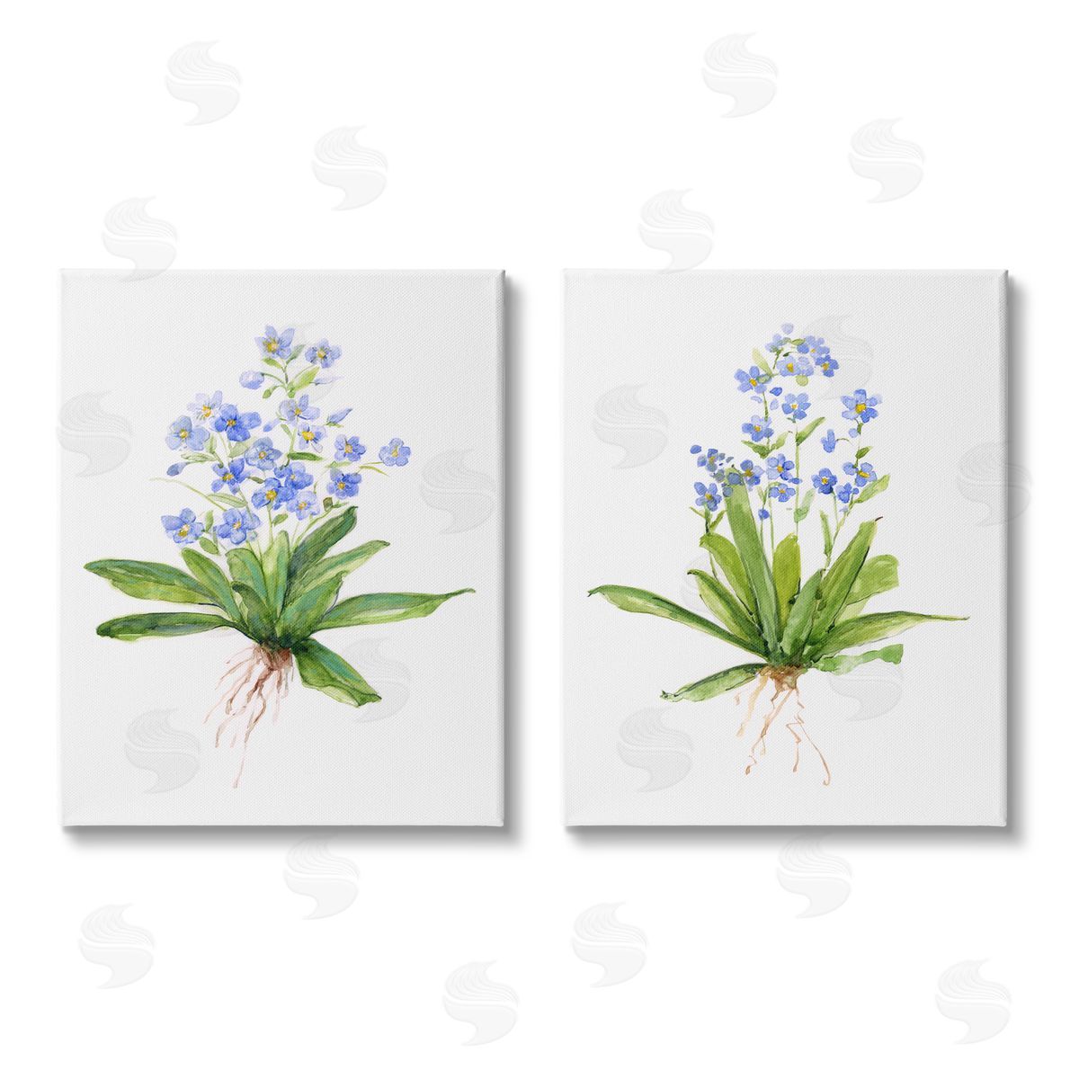 Sally Swatland Bluebird Garden Floral Bunches Canvas Wall Art Print