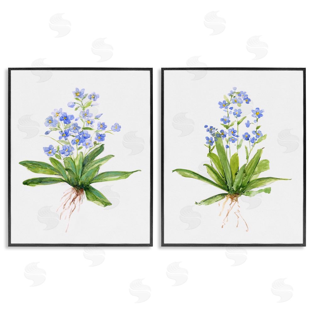 Sally Swatland Bluebird Garden Floral Bunches Black Framed Giclee Wall Art Print