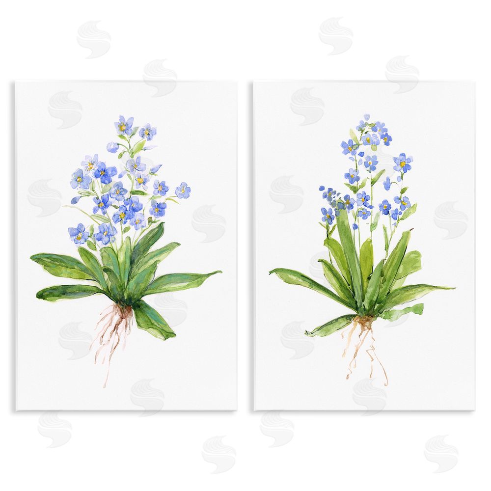 Sally Swatland Bluebird Garden Floral Bunches Wooden Wall Plaque Art Print