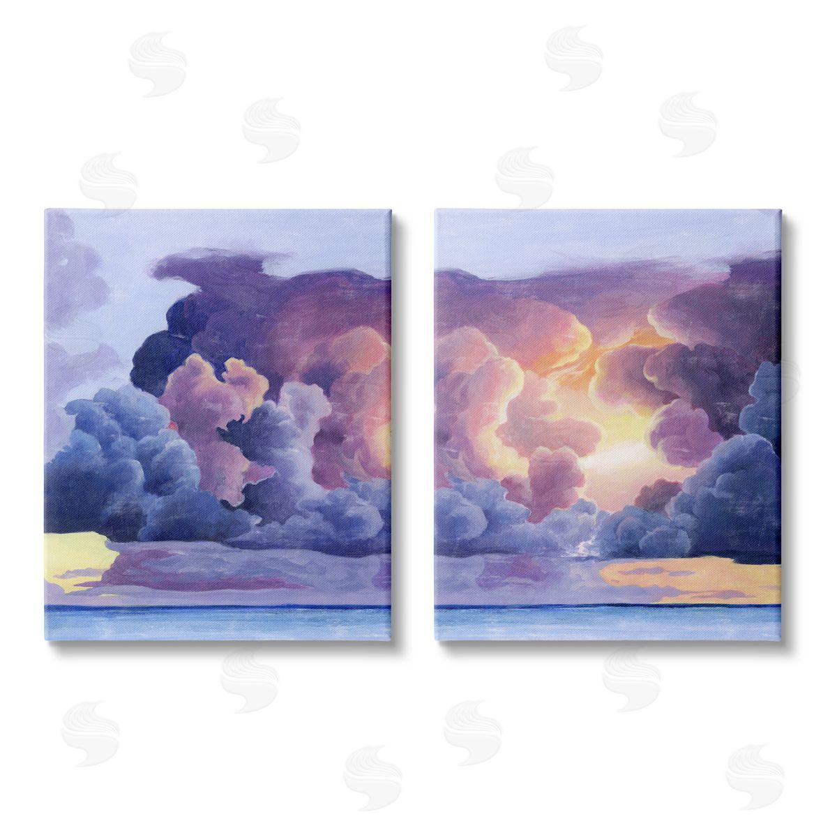 Grace Popp Nautical Horizon Sunset Sky Clouds Canvas Wall Art Print