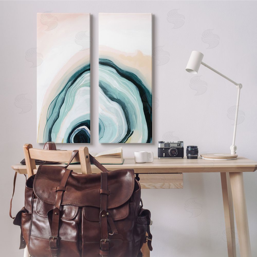 Grace Popp Abstract Seashell Interior Round Curves Canvas Wall Art Print in Room