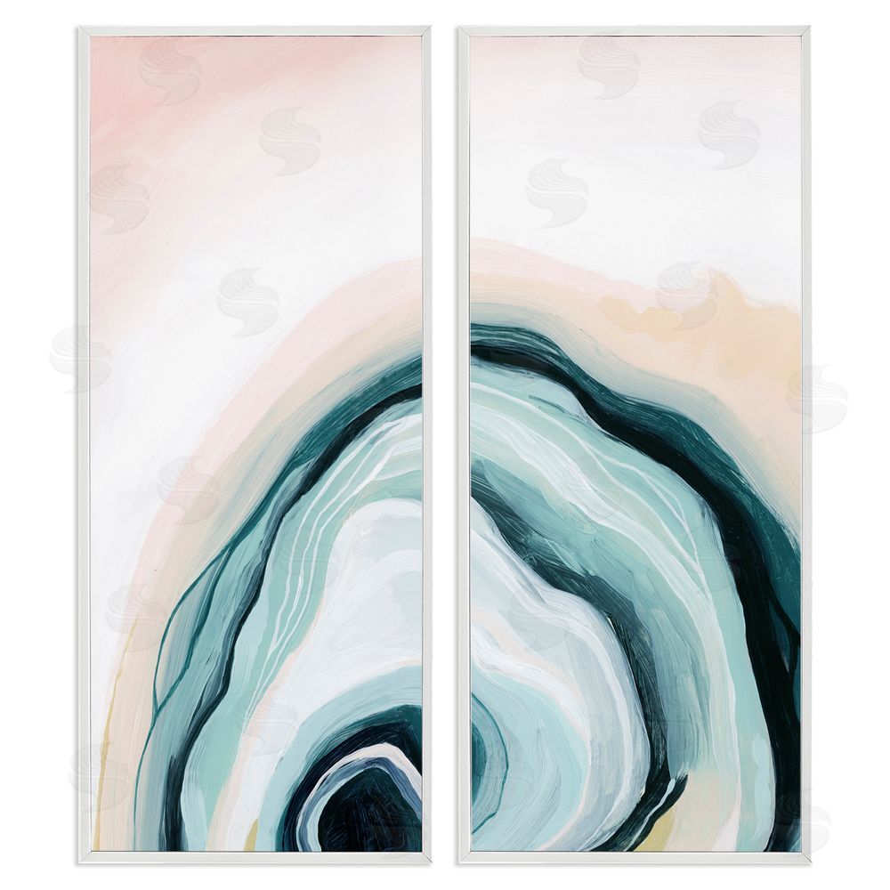 Grace Popp Abstract Seashell Interior Round Curves White Framed Giclee Wall Art Print