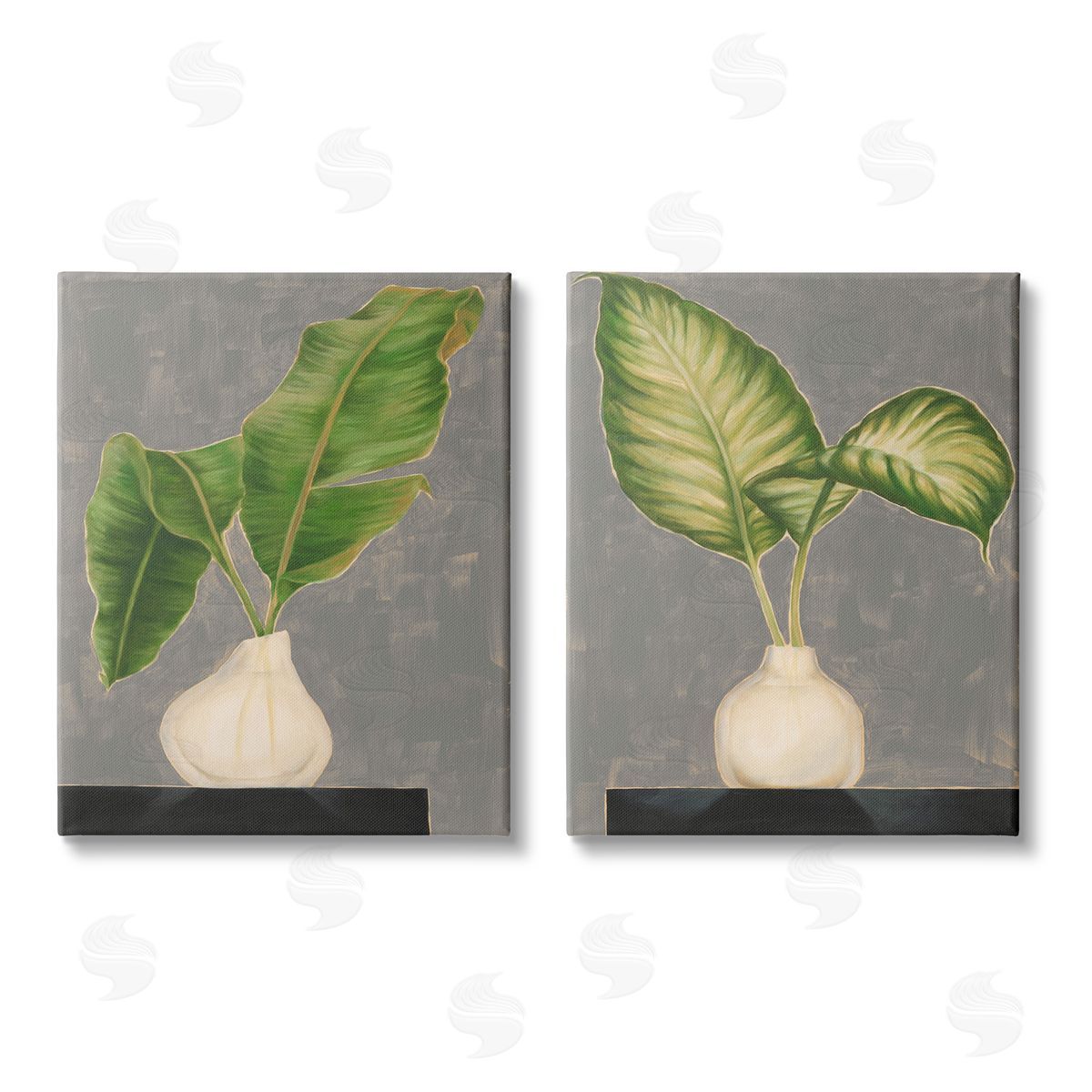 Jennifer Goldberger Large Palm Leaf Potted Plants Interior Canvas Wall Art Print