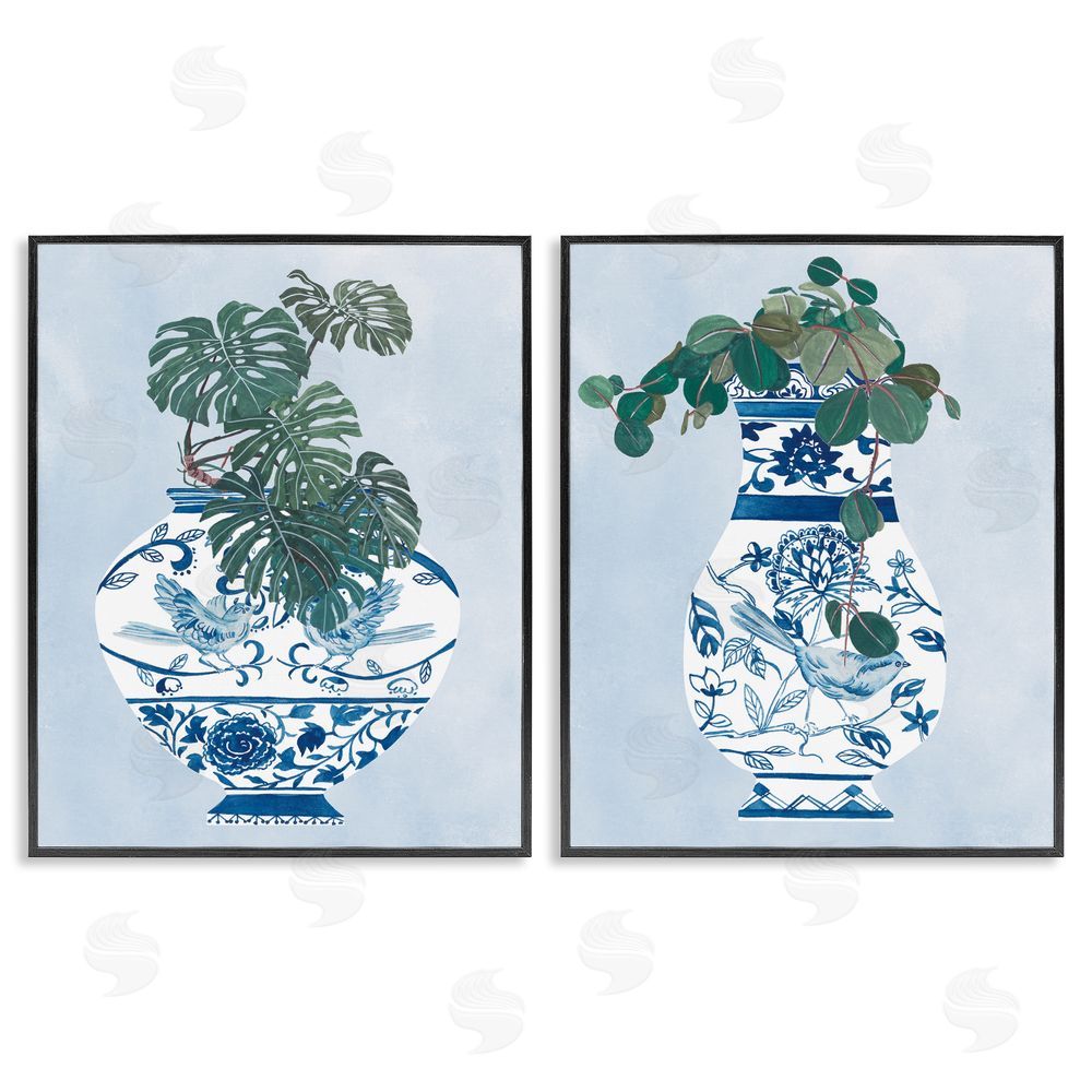 Melissa Wang Elegant Indoor Plant Still Life Vases Black Framed Giclee Wall Art Print