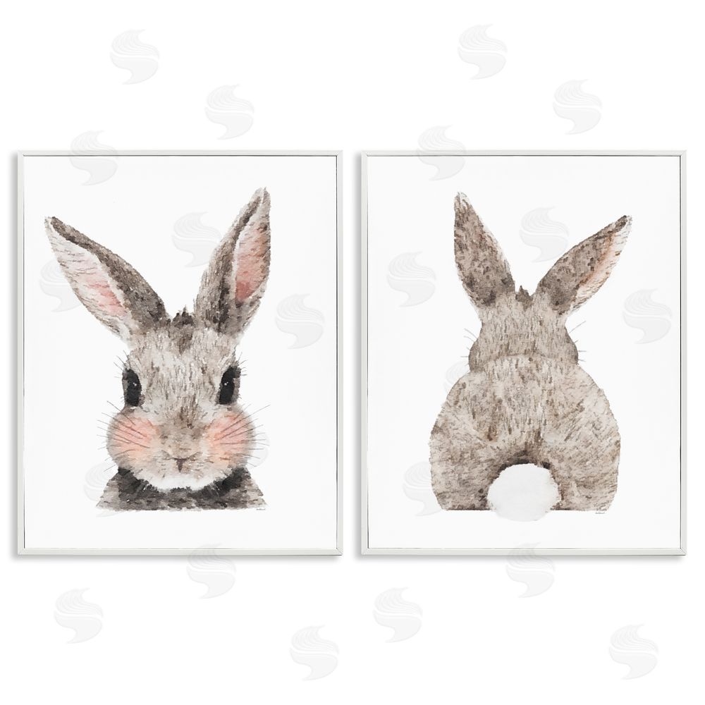 Amanda Greenwood Adorable Bunny Cotton Tail Rabbit White Framed Giclee Wall Art Print