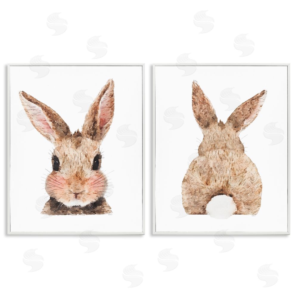 Amanda Greenwood Cute Bunny Blushing Rabbit White Framed Giclee Wall Art Print