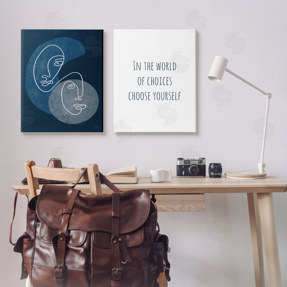 Birch & Ink In The World Choose Yourself Canvas Wall Art Print in Room