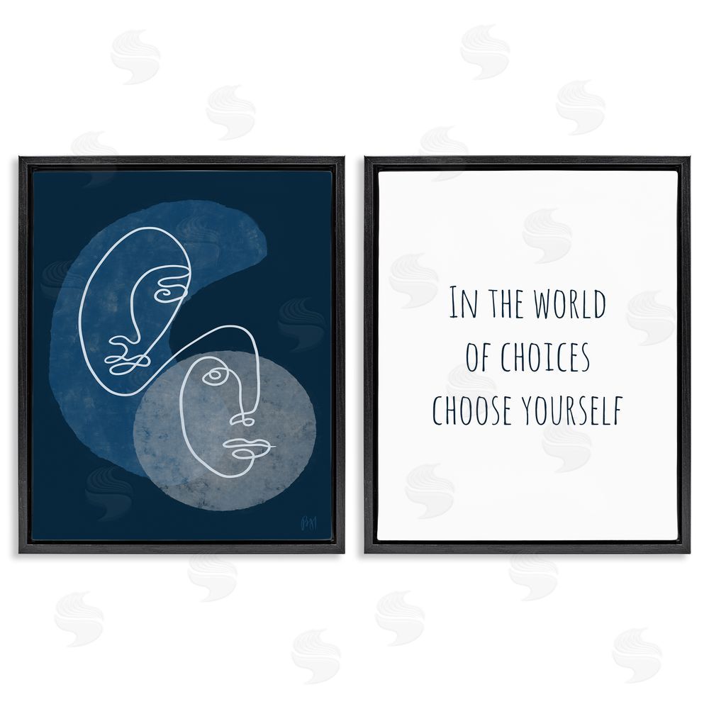 Birch & Ink In The World Choose Yourself Black Floating Frame Canvas Wall Art Print
