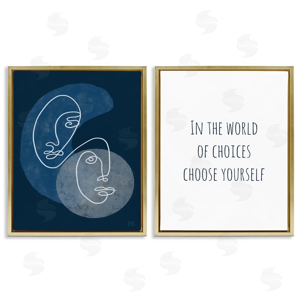 Birch & Ink In The World Choose Yourself Gold Floating Frame Canvas Wall Art Print