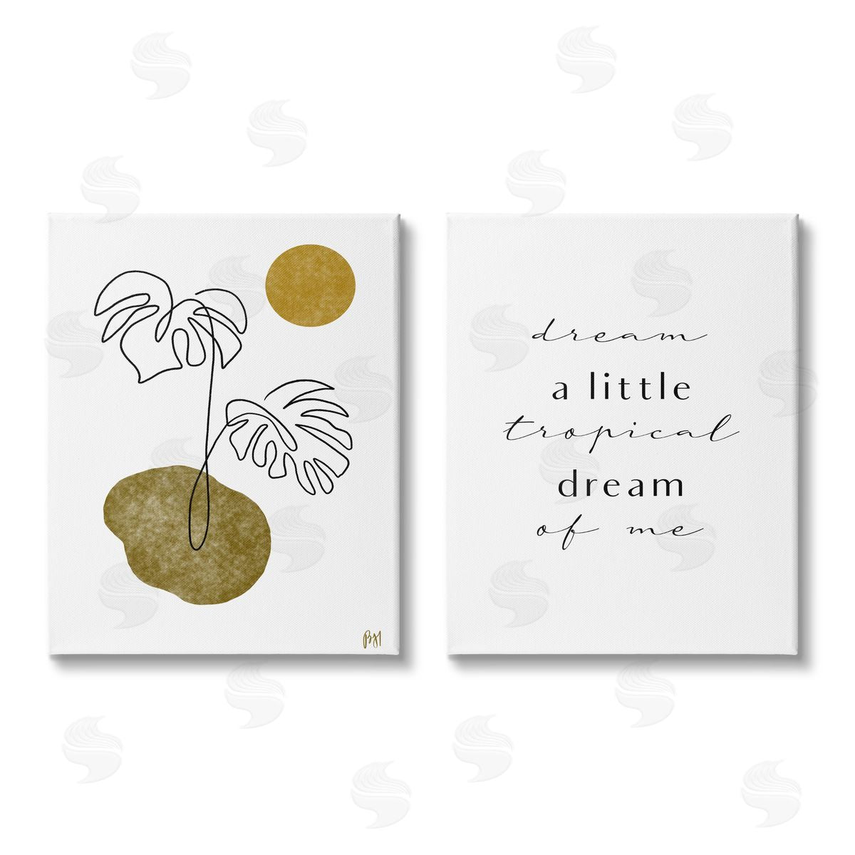 Birch & Ink Tropical Dream of Me Phrase Canvas Wall Art Print