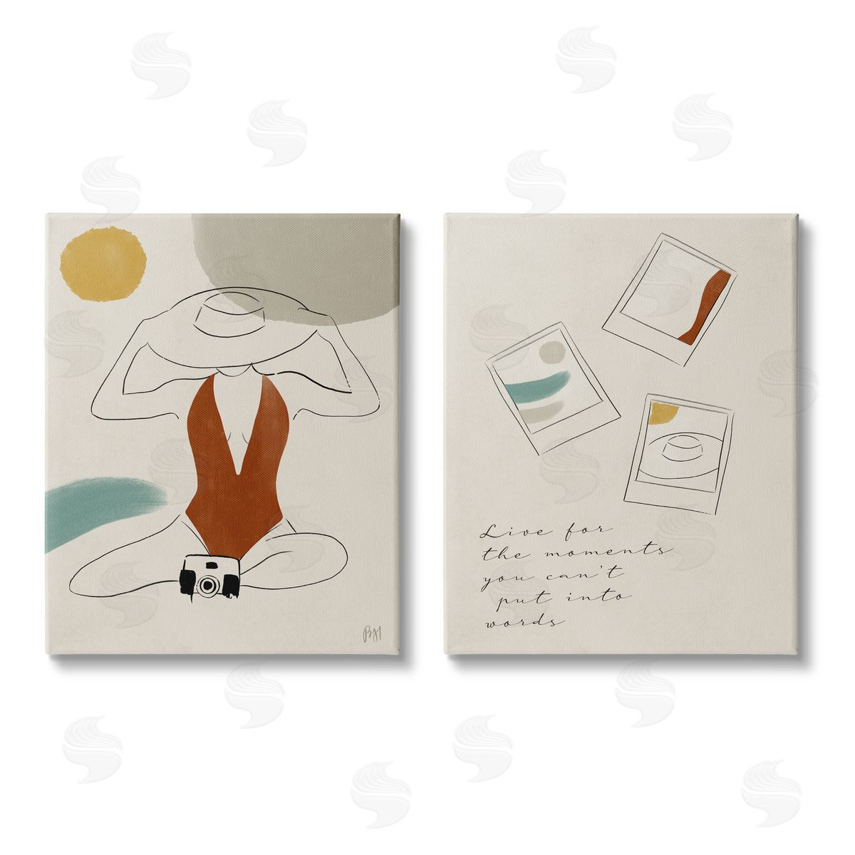 Birch & Ink Live For The Moments Woman in Swimsuit Canvas Wall Art Print