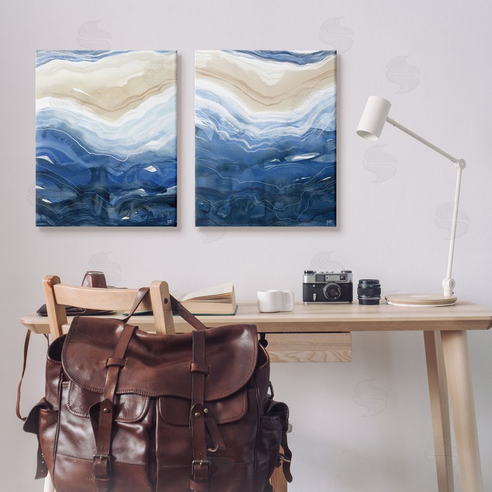 Jackie Quigley Abstract Ocean Geode Landscape Canvas Wall Art Print in Room