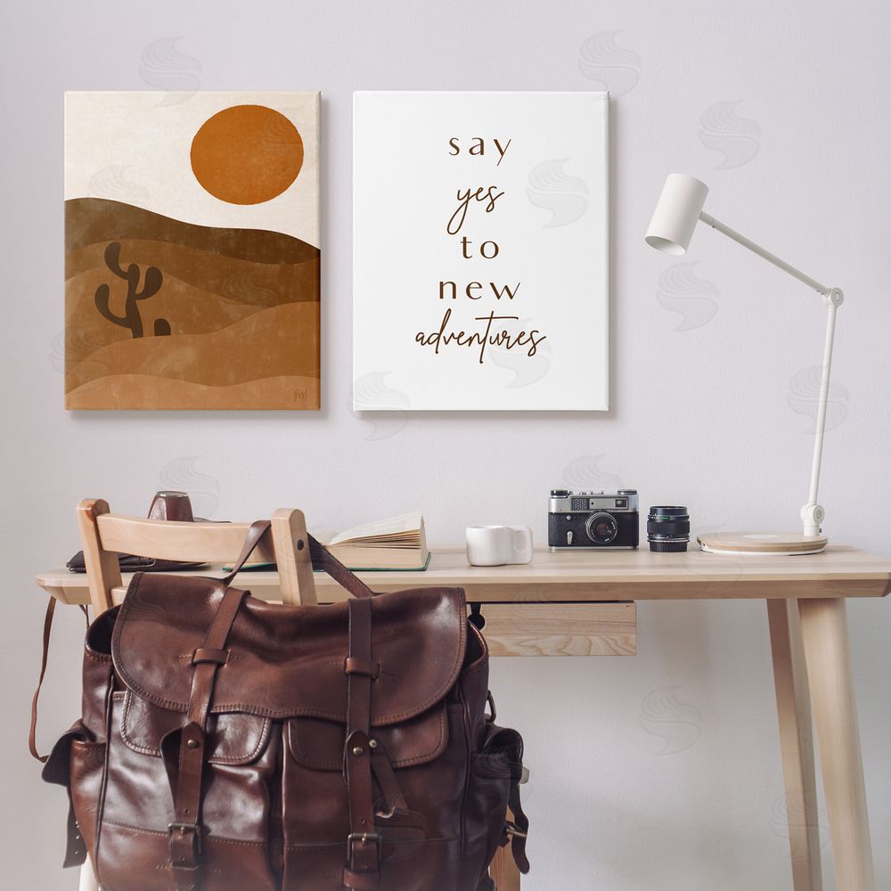 Birch & Ink Say Yes New Adventures Desert Sun Canvas Wall Art Print in Room