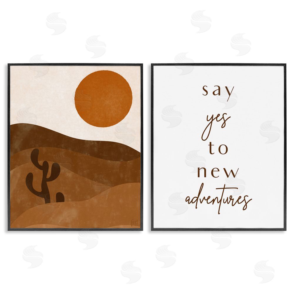 Birch & Ink Say Yes New Adventures Desert Sun Black Framed Giclee Wall Art Print