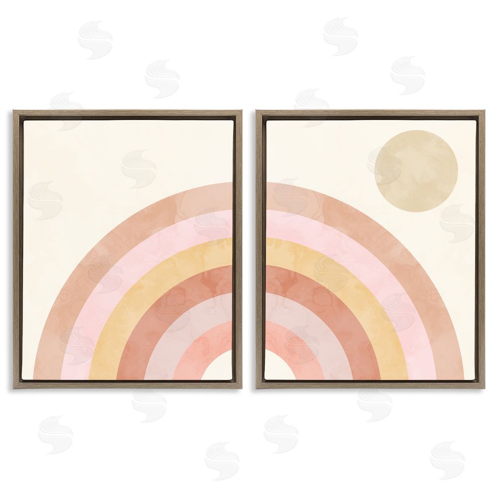 Stupell Studio Sun Bleached Desert Rainbow Brown Floating Frame Canvas Wall Art Print