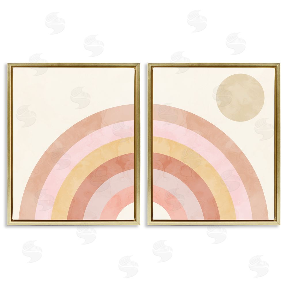 Stupell Studio Sun Bleached Desert Rainbow Gold Floating Frame Canvas Wall Art Print