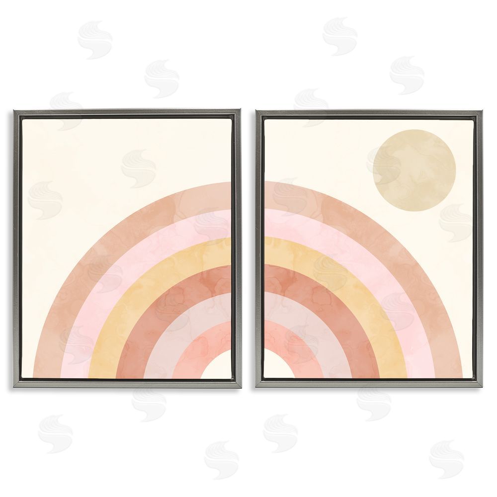 Stupell Studio Sun Bleached Desert Rainbow Gray Floating Frame Canvas Wall Art Print