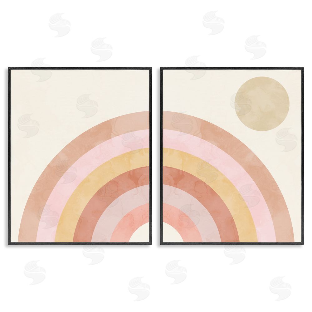 Stupell Studio Sun Bleached Desert Rainbow Black Framed Giclee Wall Art Print