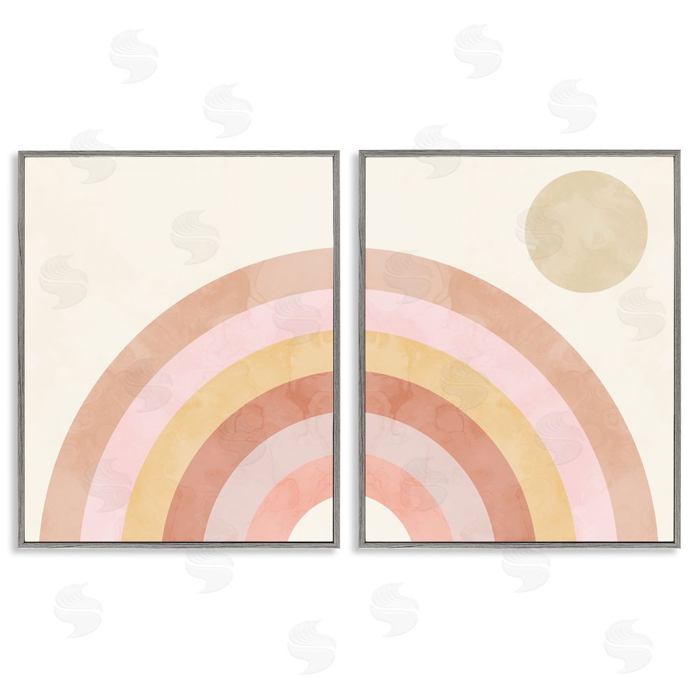 Stupell Studio Sun Bleached Desert Rainbow Gray Framed Giclee Wall Art Print
