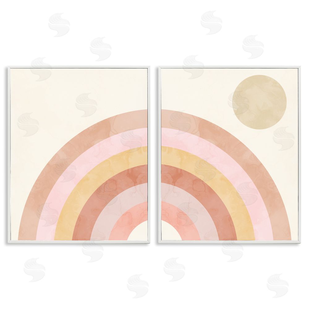 Stupell Studio Sun Bleached Desert Rainbow White Framed Giclee Wall Art Print