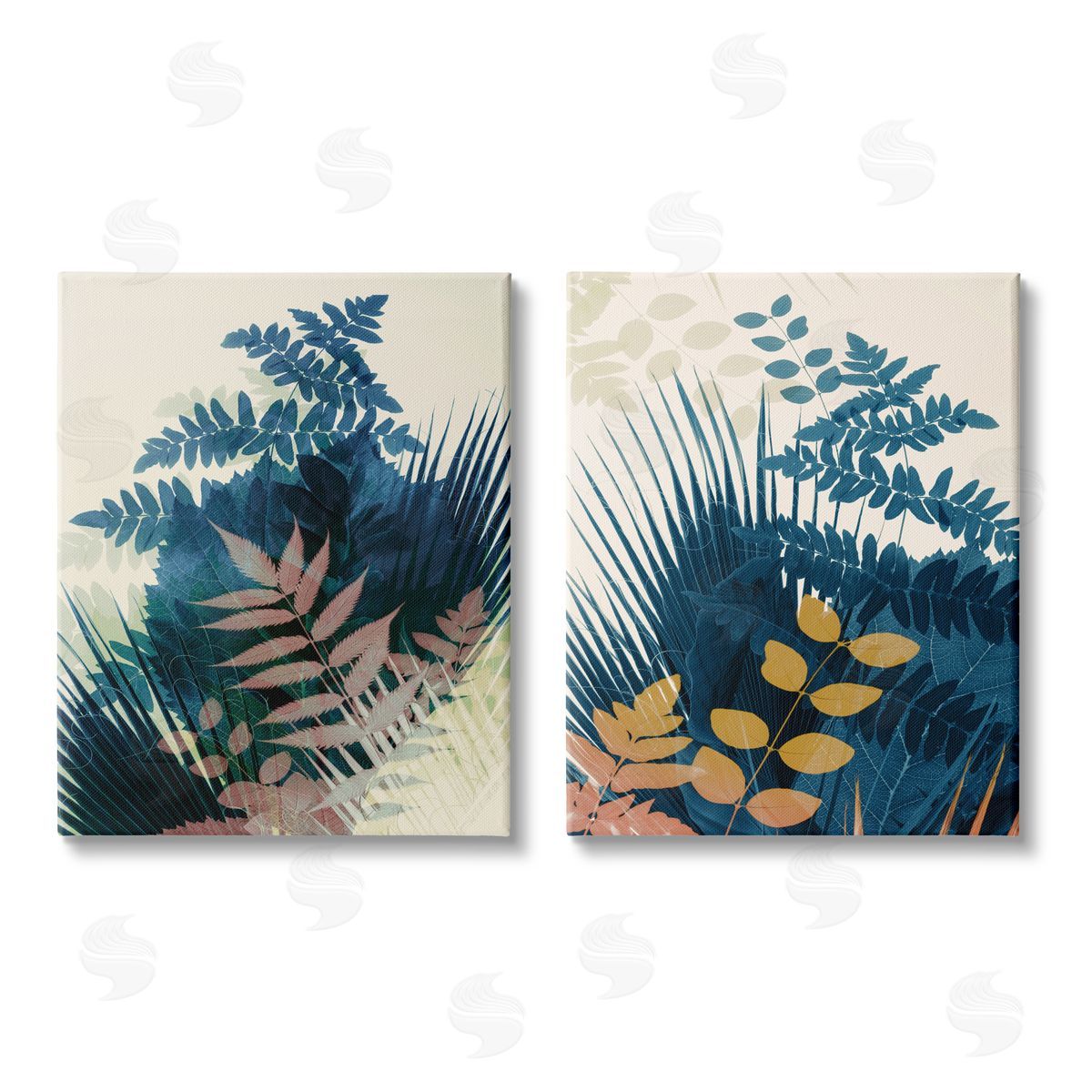 Ian Winstanley Abstract Layered Forest Ferns Canvas Wall Art Print