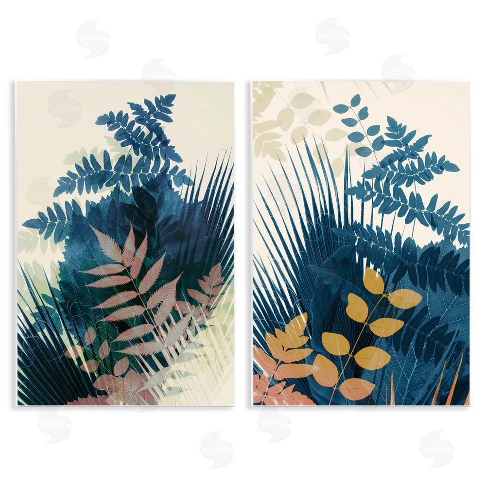 Ian Winstanley Abstract Layered Forest Ferns Wooden Wall Plaque Art Print