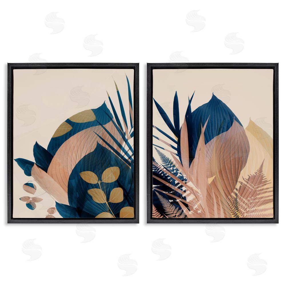 Ian Winstanley Forest Floor Fern Foliage Bold Leaves Black Floating Frame Canvas Wall Art Print