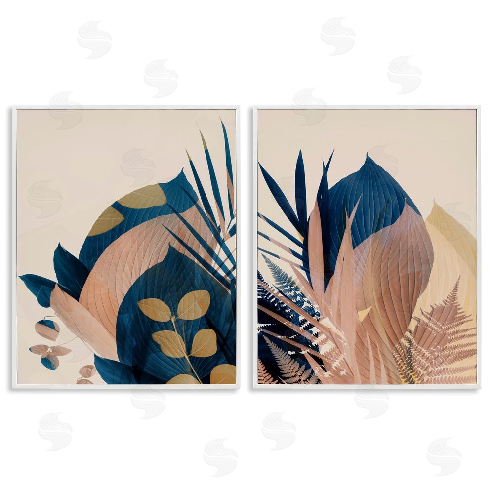 Ian Winstanley Forest Floor Fern Foliage Bold Leaves White Framed Giclee Wall Art Print
