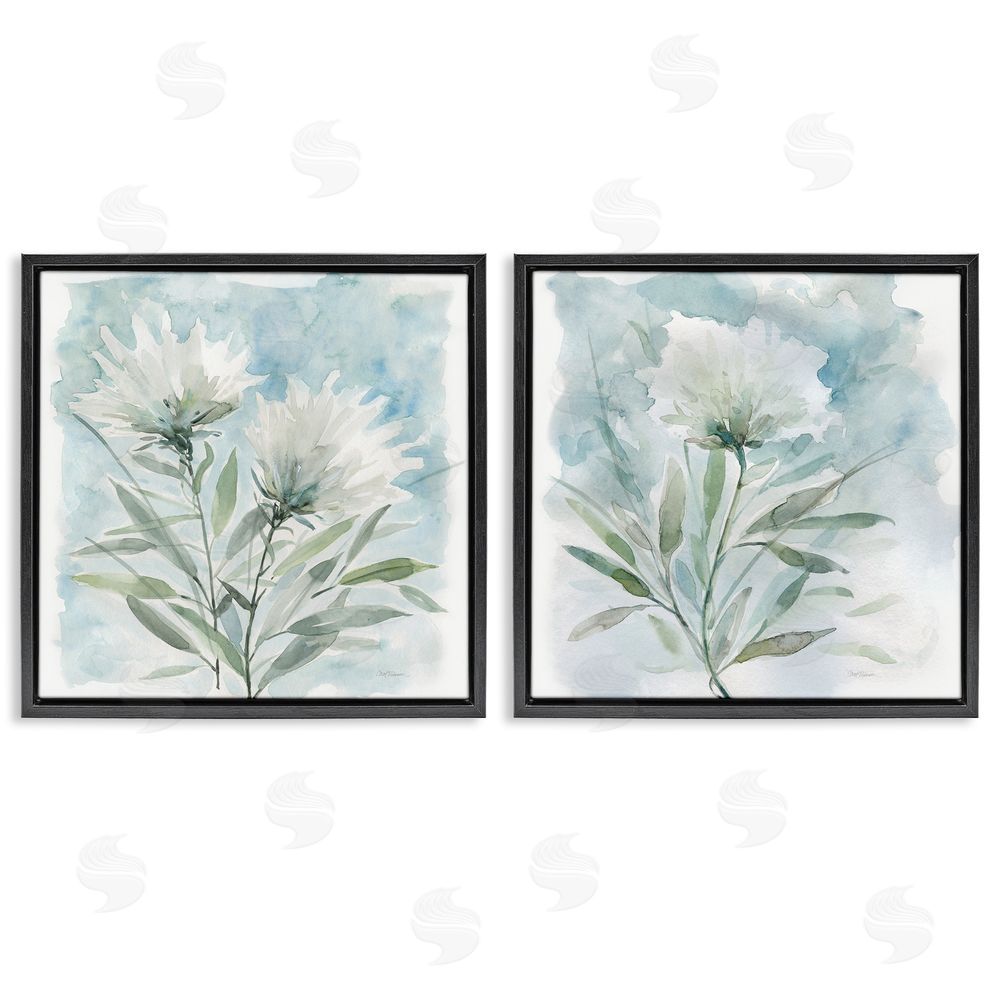 Carol Robinson Soft Spring Flower Still Life Watercolor Black Floating Frame Canvas Wall Art Print