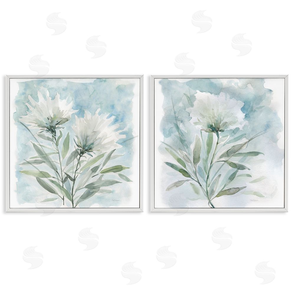 Carol Robinson Soft Spring Flower Still Life Watercolor White Framed Giclee Wall Art Print