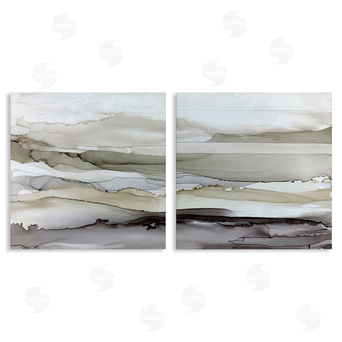 Abstract Watercolor Wave Interpetation Canvas Wall Art, Home Decor by Carol Robinson