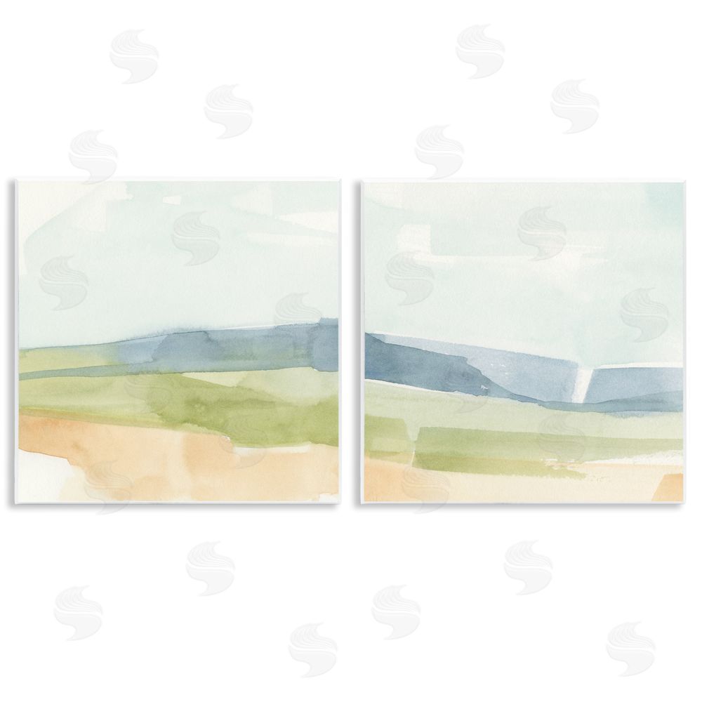 Emma Caroline Watercolor Hills Abstract Landscape Wooden Wall Plaque Art Print
