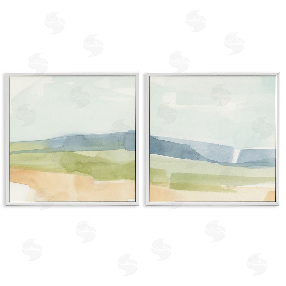 Emma Caroline Watercolor Hills Abstract Landscape White Framed Giclee Wall Art Print