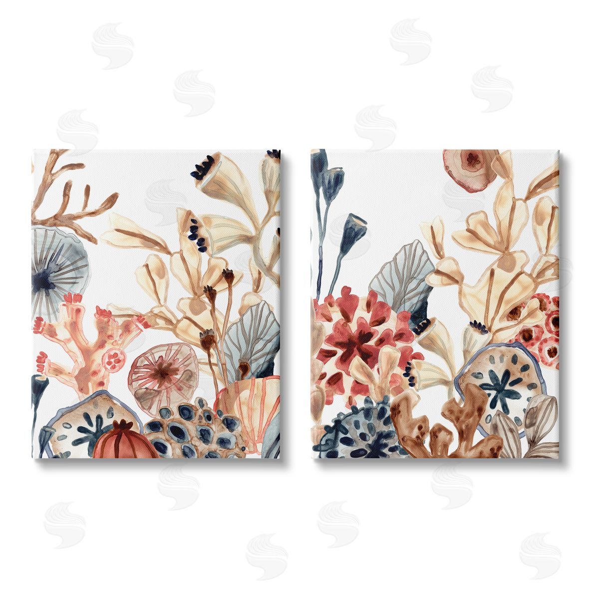 June Erica Vess Tropical Ocean Floor Plant Life Expressive Canvas Wall Art Print