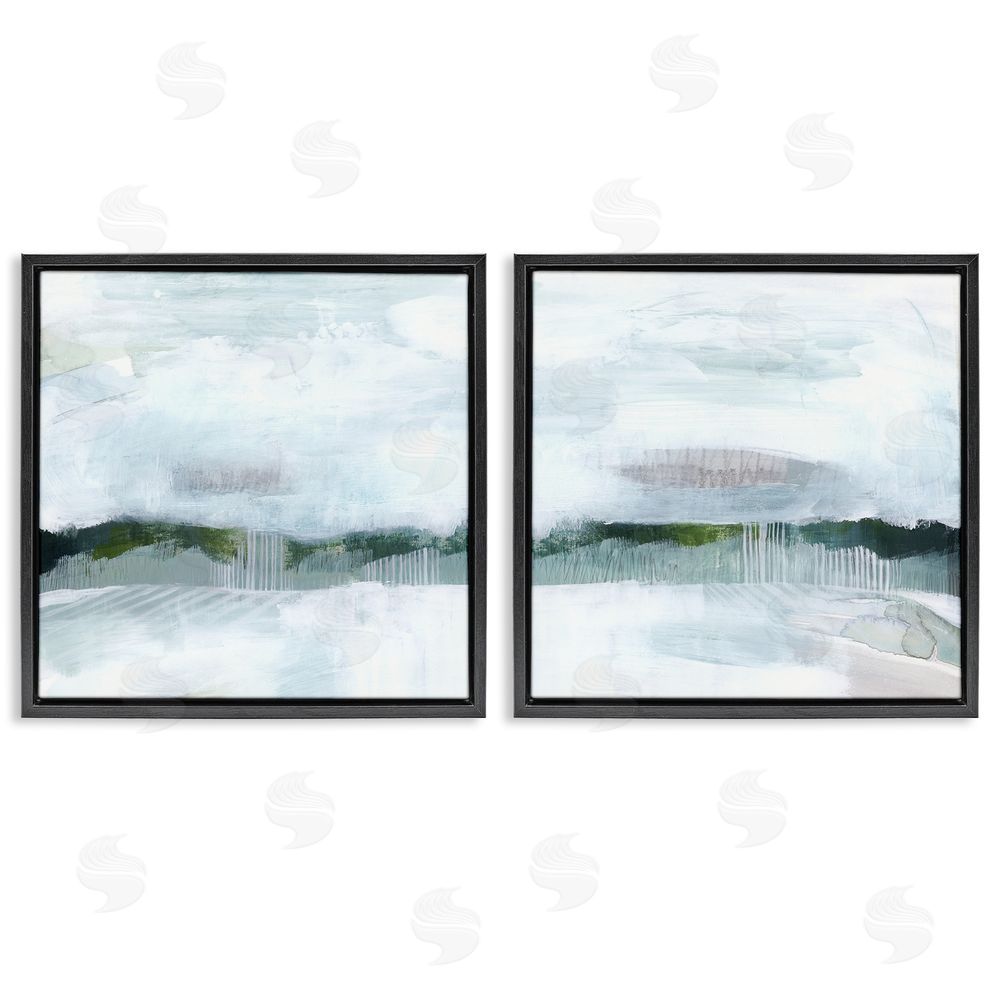 Grace Popp Rainy Day Abstract Field Landscape Black Floating Frame Canvas Wall Art Print