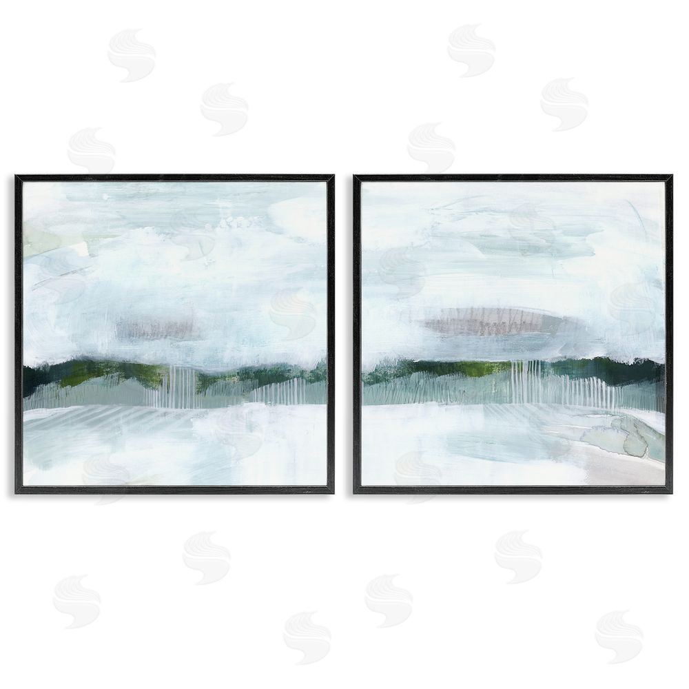 Grace Popp Rainy Day Abstract Field Landscape Black Framed Giclee Wall Art Print
