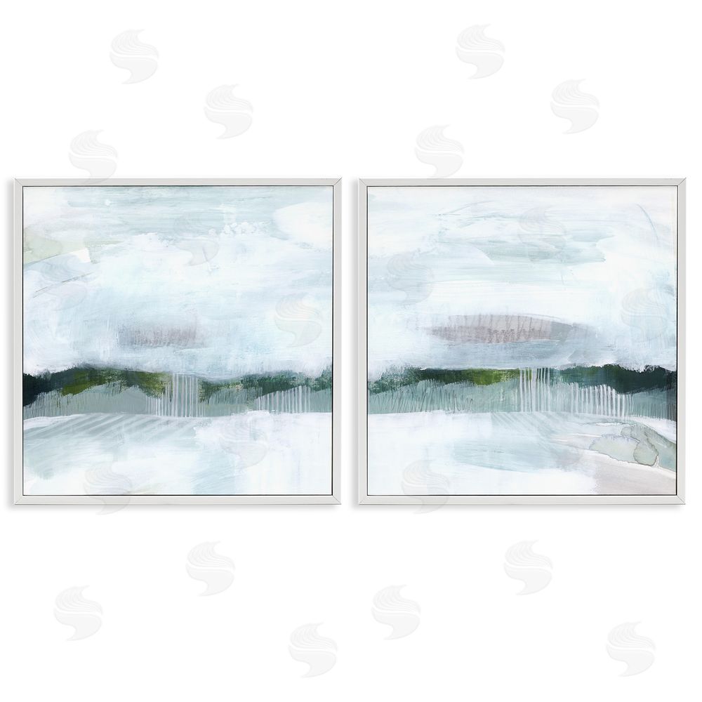 Grace Popp Rainy Day Abstract Field Landscape White Framed Giclee Wall Art Print