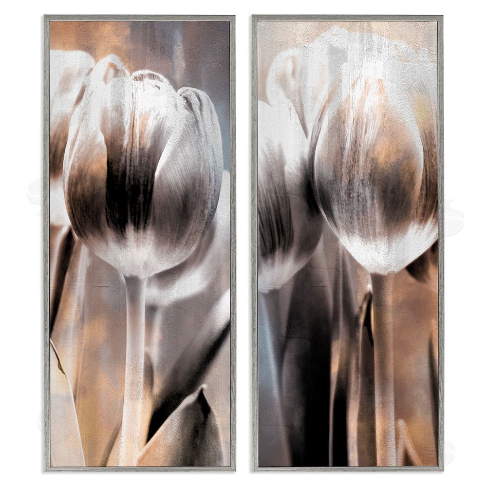 Kim Allen Modern Abstract Tulip Floral Photography Gray Framed Giclee Wall Art Print
