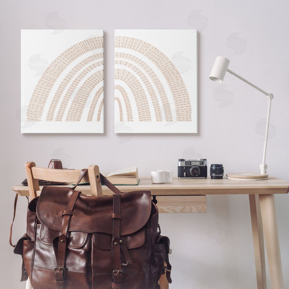 Stupell Studio Abstract Brown Earth Tone Rainbow Canvas Wall Art Print in Room