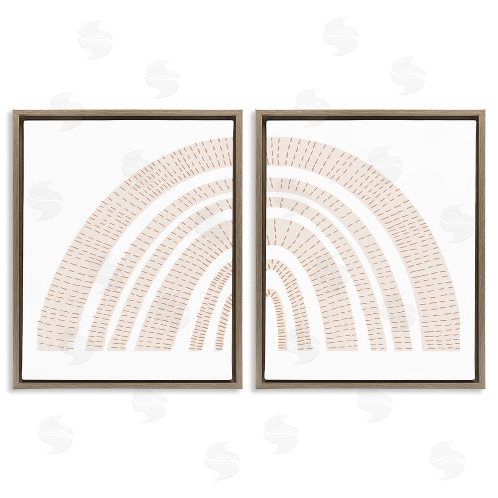 Stupell Studio Abstract Brown Earth Tone Rainbow Brown Floating Frame Canvas Wall Art Print