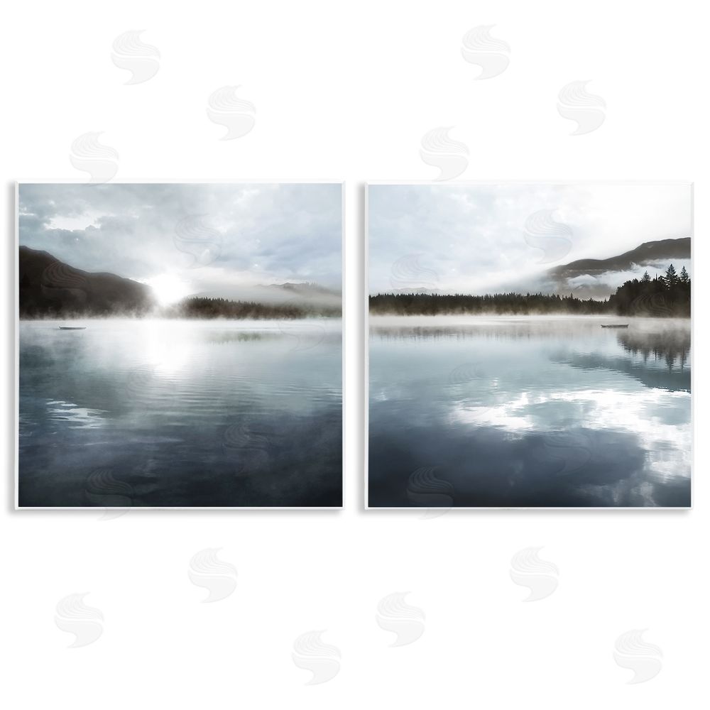 Carol Robinson Misty Morning Lake Water Landscape Wooden Wall Plaque Art Print