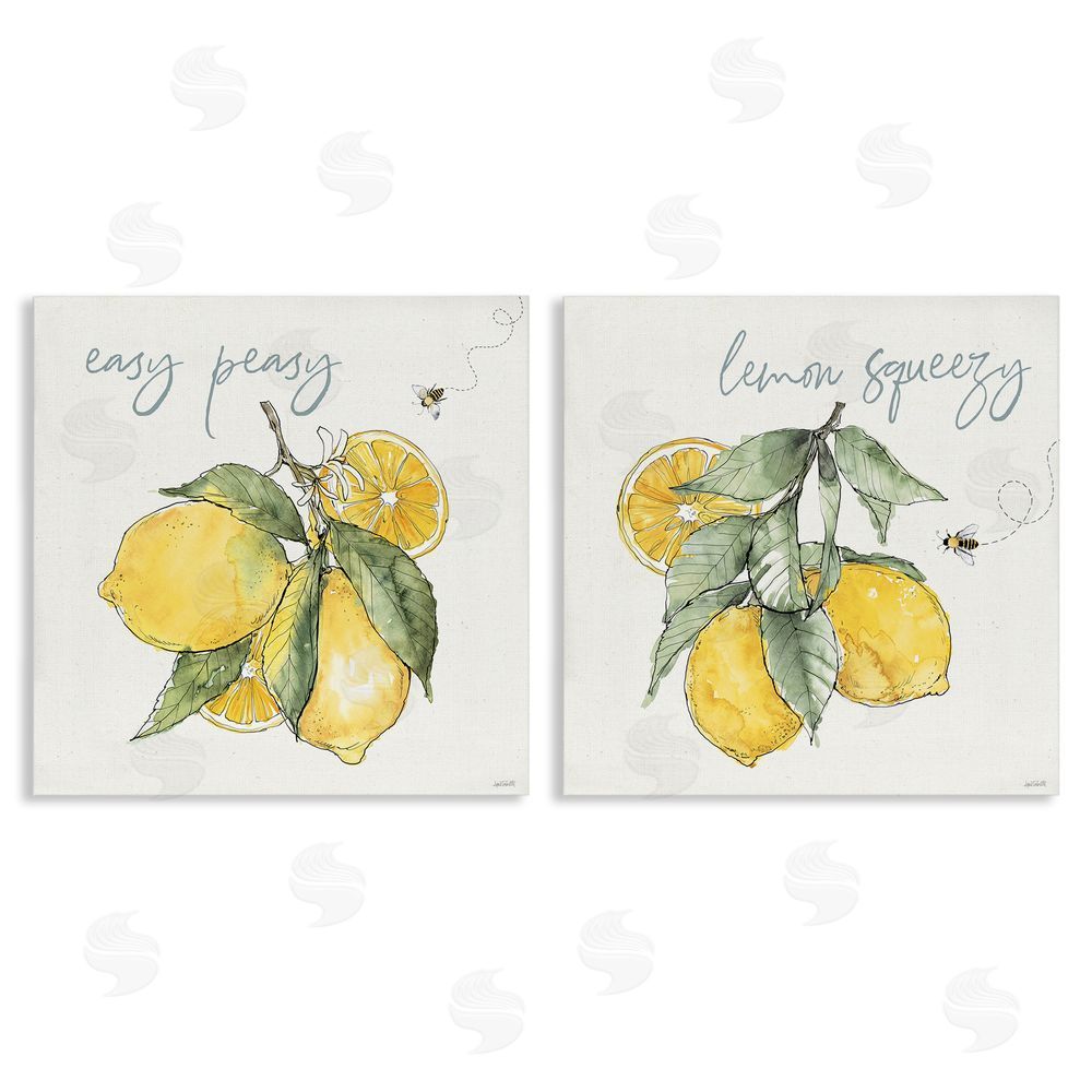 Anne Tavoletti Easy Peasy Lemon Squeezy Phrase Canvas Wall Art Print