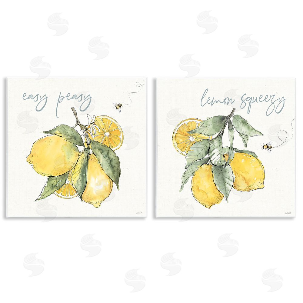 Anne Tavoletti Easy Peasy Lemon Squeezy Phrase Wooden Wall Plaque Art Print